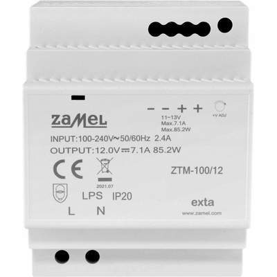 Zamel Spínaný napájecí zdroj montovaný na lištu TH-35 (DIN) 100W 24V DC typ: ZTM-100/24 EXT10000286