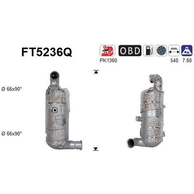 Filtr sazových částic, výfukový systém AS FT5236Q
