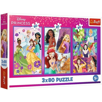 Trefl 3 x 80 Priatelia princeznej / Disney Princess