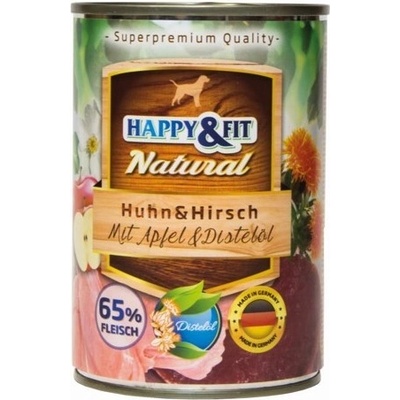 Happy & Fit Natural Adult srnčie a kuracie mäso s jablkom 800 g
