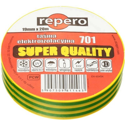 Repero 701 Izolačná páska 19 mm x 20 m žltozelená