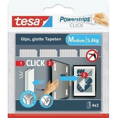 Tesa tesa® Samolepicí proužky se suchým zipem Powerstrips CLICK 4 x 2 M (77721-00003-00)