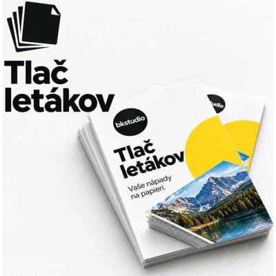 bkstudio Tlač letákov 500 ks A4 (210 × 297 mm) 350 g/m² natieraný matný Jednostranná (4+0)