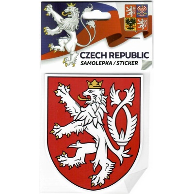 Samolepka s českým symbolom Český lev 6 x 7,5 cm - farebná
