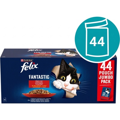 Felix Fantastic Lahodný výber v želé hovädzie kura kačica a jahňa 44 x 85 g