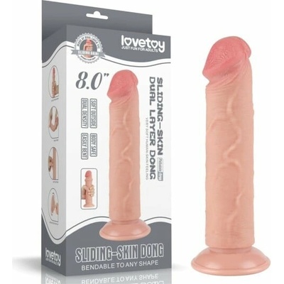 Lovetoy Sliding Skin Dual Layer Dong Plug 20 cm