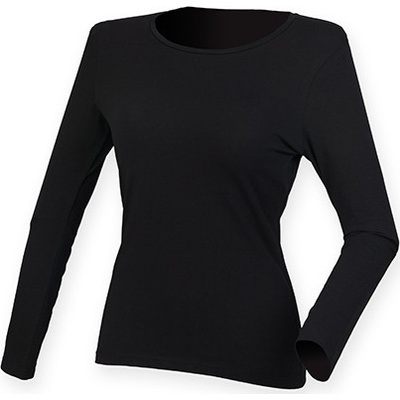SF Women strečové slim-fit triko Feel Good s dlouhým rukávem Černá