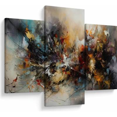 Obraz - Abstraktná grafika, trojdielne 90x60 cm
