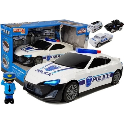 LEANToys Import Garáž pro policejní auta 2v1 Policista Malá auta Zvuková světla