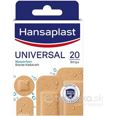 Hansaplast UNIVERSAL Water Resistant vodoodolná náplasť 20 ks