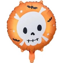 PartyDeco Fóliový balón Lebka 45 cm