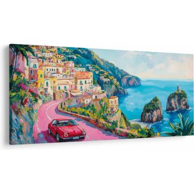 Obraz - Ružová cesta na pobreží, jednodielne 200x100 cm