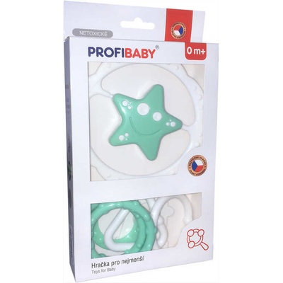 PROFIBABY Baby chrastítko hvězdička s tvary