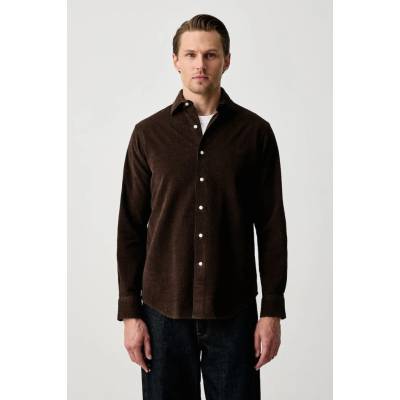Polo Ralph Lauren pánska bavlnená košeľa s elastanom 710B30148 hnedá