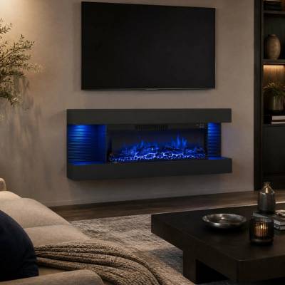 Costway Třístranný elektrický krb 102 cm s LED černý