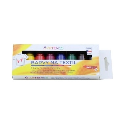 Artemiss sada farieb na textil 8 x 12 g