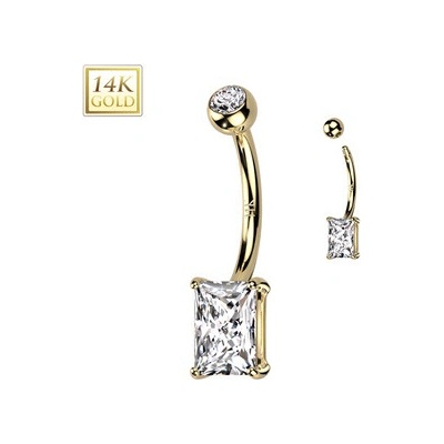 Šperky4U zlatý piercing do pupíku ZL01253-YG