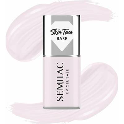 Semilac Skin Tone Cover Base pod hybridní laky na nehty, poloprůhledná, přírodní růžová, 7 ml