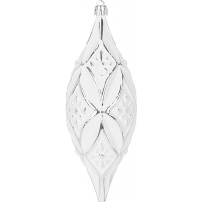 MagicHome Ozdoba strieborné na vianočný stromček 2 ks 16 cm