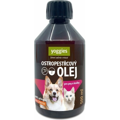 Yoggies Olej z ostropestřce pro psy a kočky 500 ml