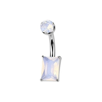 Šperky4U Piercing do pupíku obdélník Růženín TIT1580