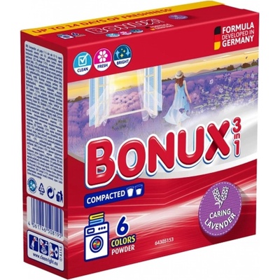 Bonux Color Caring Lavender 3v1 prací prášek na barevné prádlo 6 PD 390 g