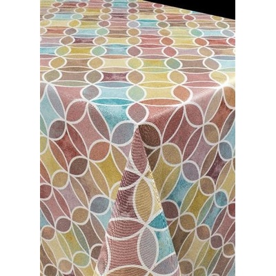Obrus 7743410 kaleidoskop červeno-modrý metráž, 20 m x 140 cm, IMPOL TRADE