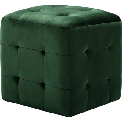 vidaXL Taburety 2 ks zelené 30 x 30 x 30 cm sametová látka
