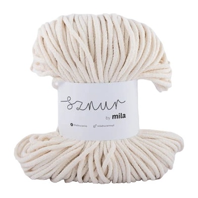 Bavlněná šňůra MILA GLITTER 5mm - Krémová perla/PG107