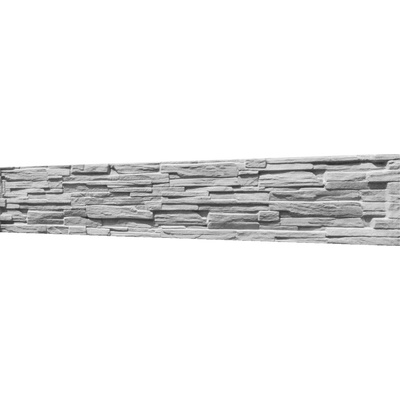 Betonová deska plotová PREMIUM, jednostranná – 198 x 40 cm štípaný kámen - šedý