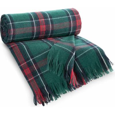 Eurofirany deka s károvaným motívom tmavozelená Polyester 150x200