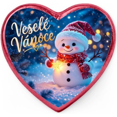 CHOCO POLA Srdce Veselé Vánoce sněhulák 25 g