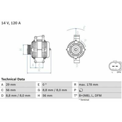 Alternátor BOSCH 0 986 046 160