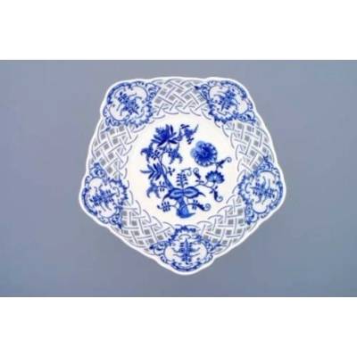 Český porcelán Dubí Mísa pěticípá na ozdobné nožce 70350 Cibulák 24 cm