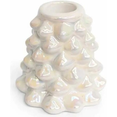 DECOLED Vánoční svícen na vysokou svíčku 8,5 × 8,5 × 8 cm, bílý