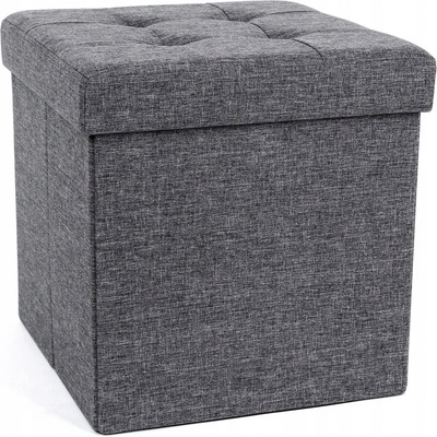 SONGMICS Úložný sedací box čalouněný skládací 38x38 cm tmavě šedý