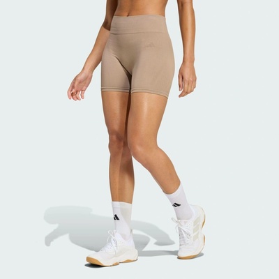 adidas Legíny Workout Essentials 4 inch Knit hnědá