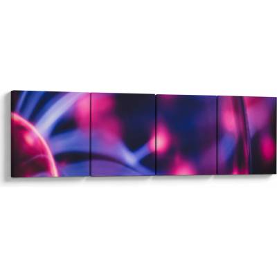 Abstraktní fialový obraz, Čtyřdílný 160x40 cm
