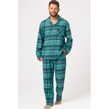 Key pánské pyžamo 048 B26 bavlněný flanel zelená