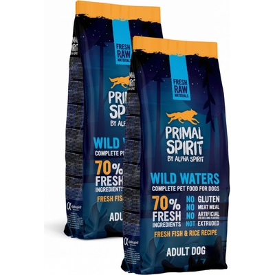 Primal Spirit Dog 70% Wild Waters 2 x 12 kg