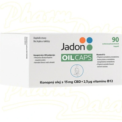 Jadon oil caps CBD kapsle s konopným olejem s 15 mg CBD a vitaminem B12 90 kapslí