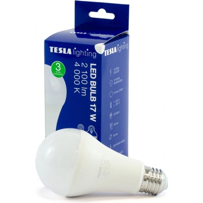 Tesla LED žárovka BULB E27, 17W, 230V, 2100lm, 25 000h, 4000K denní bílá 220st