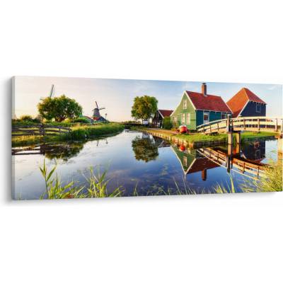 Obraz holandských mlynov, jednodielne 120x50 cm
