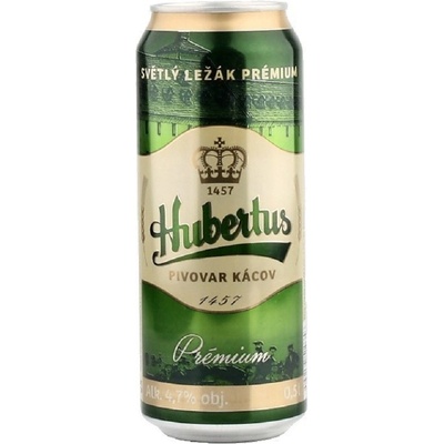 Hubertus Kácov světlý ležák premium 4,7% 0,5 l (plech)