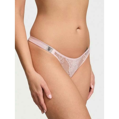 Victoria's Secret dámské otevřené krajkové,provokativní brazilky s kamínky růžové – Hledejceny.cz