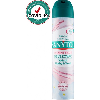 Sanytol Dezinfekční osvěžovač vzduchu, povrchů a textilií 300 ml Květinová vůně