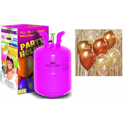 KINGOFBAL Helium a sada latex. balónků chrom. růžovozlatá rose gold , 30 cm