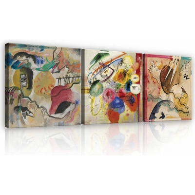 Consalnet Obraz na plátně: Vasily Kandinsky - set 3ks 25x25cm
