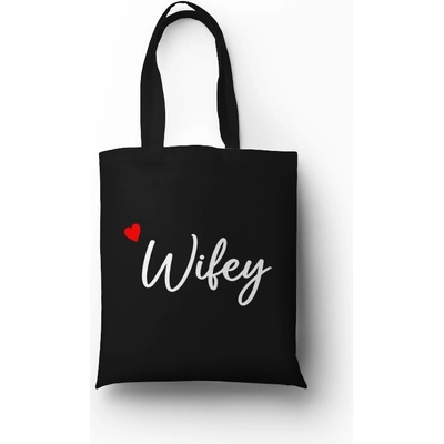Plátěná taška s potiskem Wifey černá