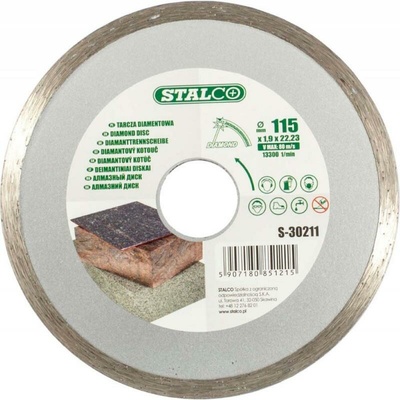 Stalco diamantový kotúč plný 115 x 2,0 x 22,23 mm S-30211